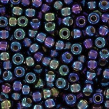 Miyuki rocailles Perlen 8/0 - Silver lined dark smoky amethyst ab 8-1013
